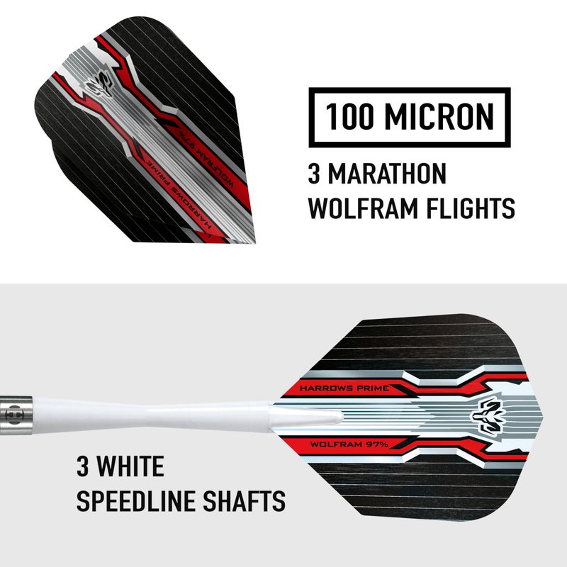 Harrows Wolfram 97% Tungsten Steel Tip Darts Set 21g, 22g, 23g, 24, 25g & 26g - Includes Speedline Shafts, Marathon - Wolfram Flights & Travel Case 24g - Image 4